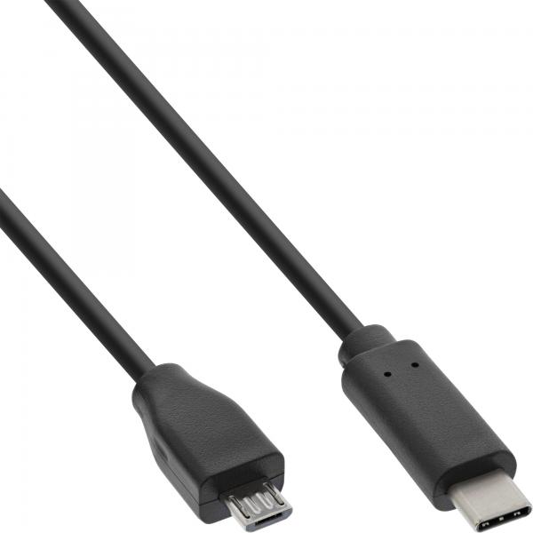 Inline Usb 2.0 Kabel - UsB-C Stecker An MicrO-B - Schwarz - 0,5m
