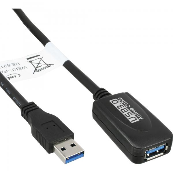 Inline Usb 3.2 Gen.1 AktiV-Verlängerung - Stecker A An Buchse A - Schwarz - 5m