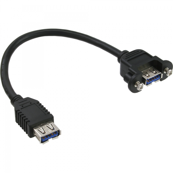 Inline Usb 3.0 Adapterkabel - Buchse A Auf Einbaubuchse A - 0,20m