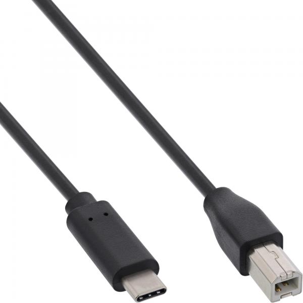 Inline Usb 2.0 Kabel - UsB-C Stecker An UsB-B Stecker - Schwarz - 2m