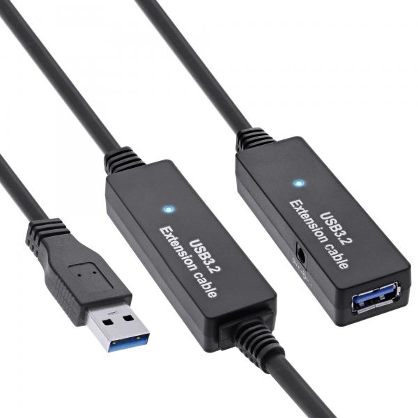 Inline Usb 3.2 Gen.1 AktiV-Verlängerung - Stecker A An Buchse A - Schwarz - 10m