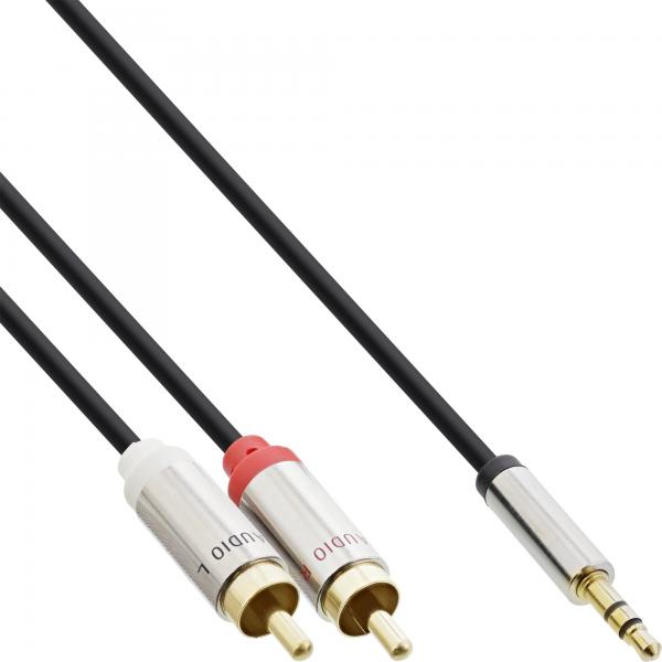 Inline Slim Audio Kabel Klinke 3,5mm Stecker An 2x Cinch Stecker - 5m