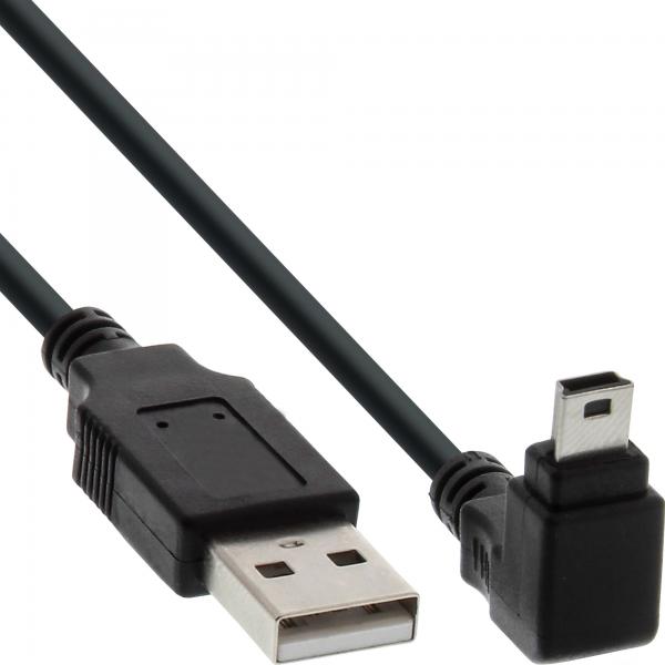 Inline Usb 2.0 MinI-Kabel - St A/minI-B St 5pol - Unten Abgew. 90° - Schwarz - 0,5m