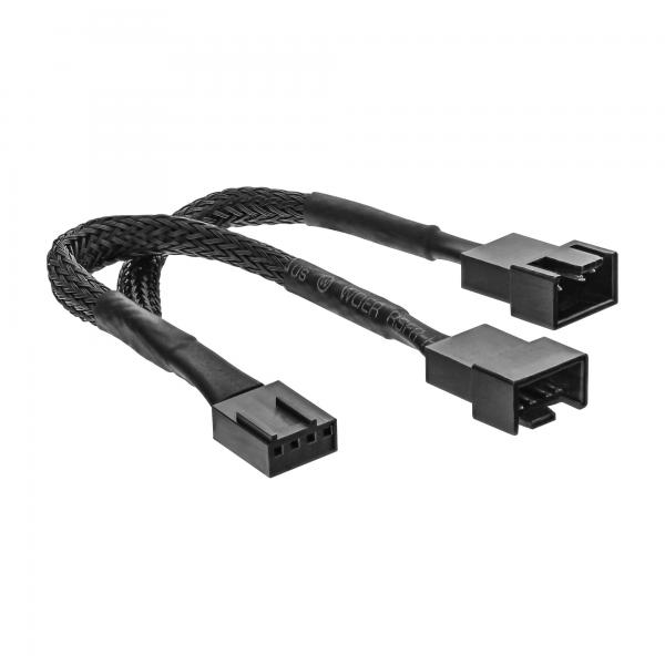 Inline Y-Kabel Lüfter Pwm - 4pol Molex Stecker Auf 2 Buchse - 0,15m