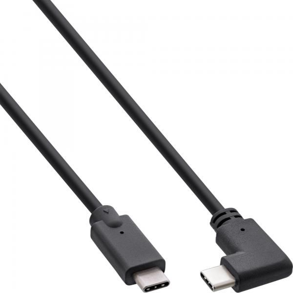 Inline UsB-C Kabel Gewinkelt - Usb 3.2 Gen.2x2 - 20gb/s - 100w - Schwarz - 0,5m
