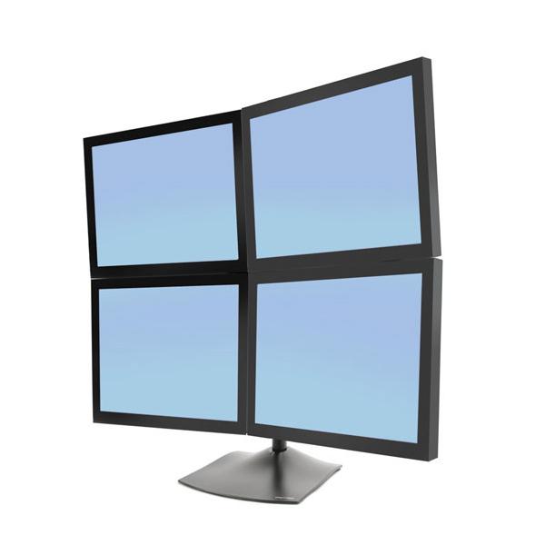 Ergotron Ds100 QuaD-Monitor Desk Stand - Aufstellung - Für 4 LcD-Anzeigen - Aluminium, Stahl - Schwarz - Bildschirmgröße: Bis Zu 61 Cm (bis Zu 24 Zol