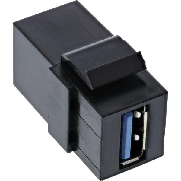 Inline Usb 3.1 Keystone Einsatz - UsB-A Buchse / Buchse - Gewinkelt - Schwarz