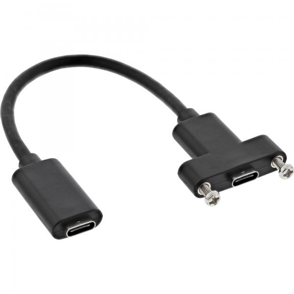 Inline Usb 3.2 Gen.2 Adapterkabel - Buchse C Auf Einbaubuchse C - 0,20m