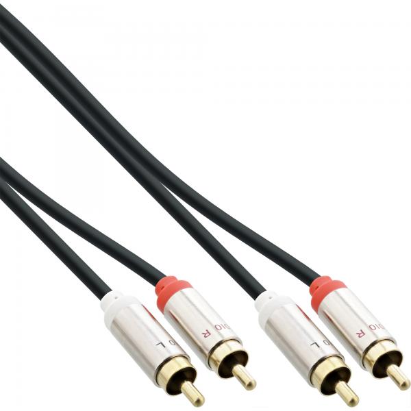 Inline Slim Audio Kabel 2x Cinch St/st - Stereo - 2m