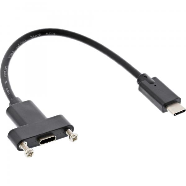 Inline Usb 3.2 Gen.2 Adapterkabel - Stecker C Auf Einbaubuchse C - 0,20m