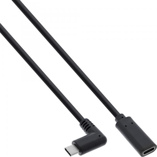 Inline Usb 3.2 Gen.1x2 Kabel - UsB-C Verl. - St Gewink. Auf Bu - Schwarz 1,5m