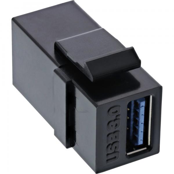Inline Usb 3.1 Keystone SnaP-In Einsatz - UsB-A Buchse / Buchse - Schwarz