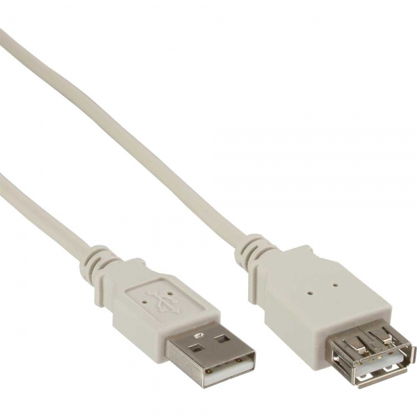 Inline Usb 2.0 Verlängerung - Stecker / Buchse - Typ A - Beige - 0,3m
