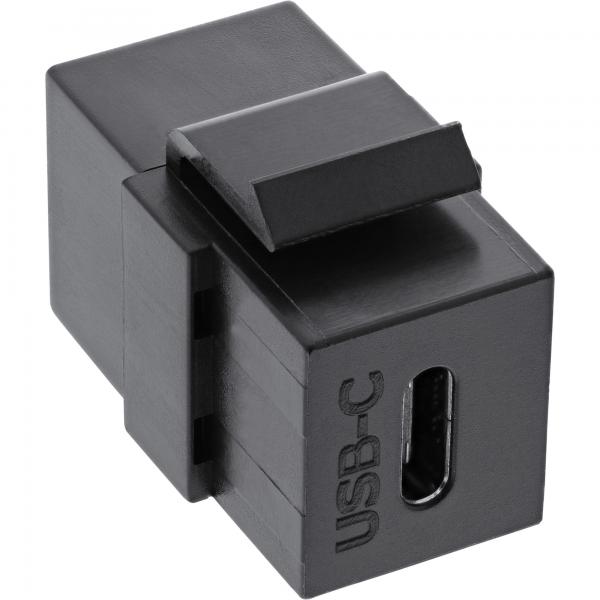 Inline Usb 3.1 Keystone SnaP-In Einsatz - UsB-C Buchse / Buchse - Schwarz