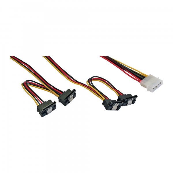 Cavo Di Alimentazione A Y Inline Int., 1x13,34 Cm (5,25")/4x15 Pin Sata Filettato - 0,40+0,55 M