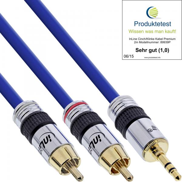 Cavo Rca/jack Inline - Premium - 2 Connettori Rca Su Jack Da 3,5 Mm - 1 M