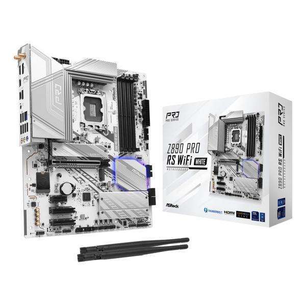 Asrock Z890 Pro Rs Wifi White Intel Z890 Lga 1851 [socket V1] Atx (asrock Z890 Pro Rs Wifi White, Intel Z890, 1851, Atx, 4 Ddr5, Hdmi, Dp, 2 Tb4, Wi-