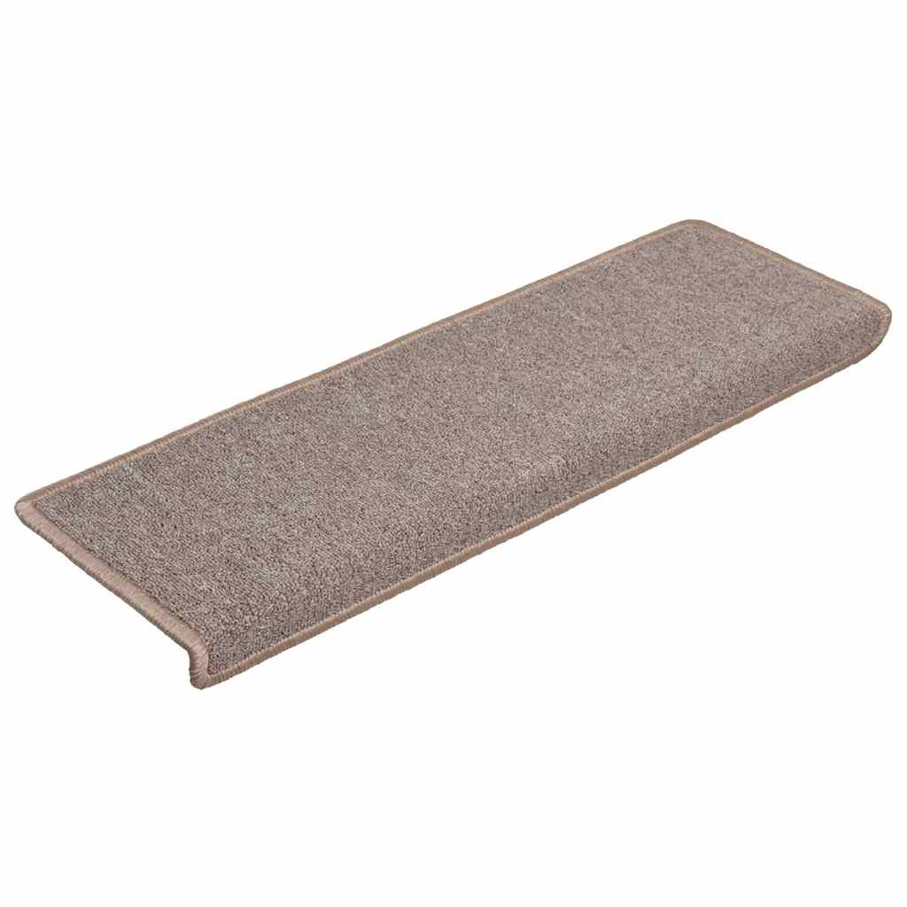 Tappetini Per Scale 30 Pz 65x21x4 Cm Marrone Chiaro Bordo Rettangolare