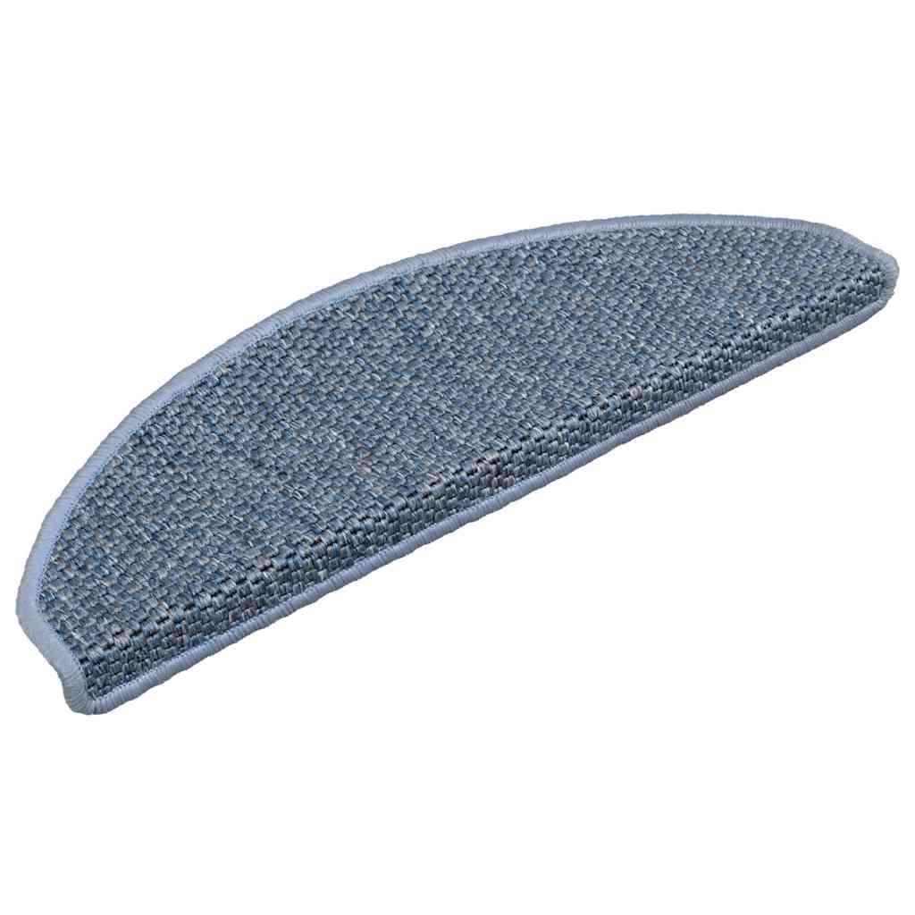 Tappeti Autoadesivi Scale Aspetto Sisal 15 Pz 65x21x4 Cm Blu
