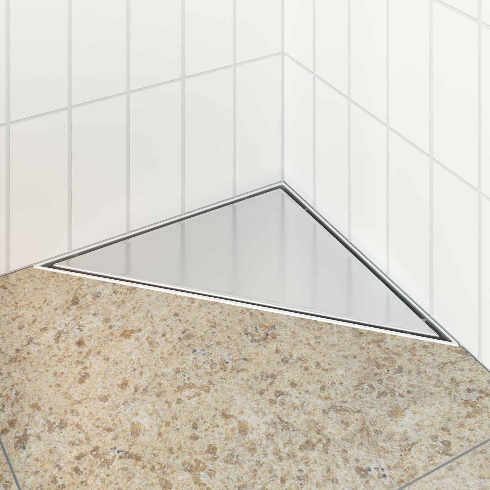 Scarico Doccia Triangolare 2 In 1 Argento 25 X 25 cm