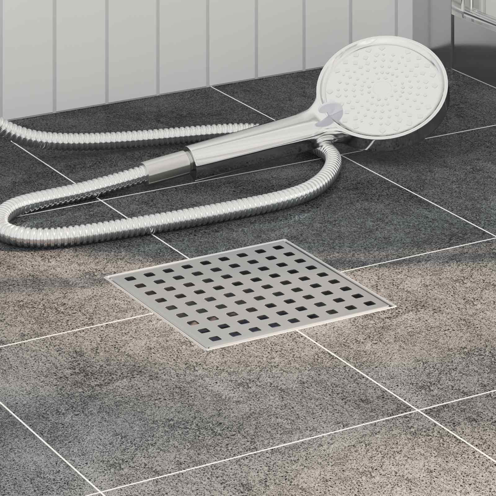 Scarico Doccia 2 In 1 Argento 15 X 15 Cm Acciaio Inox 304