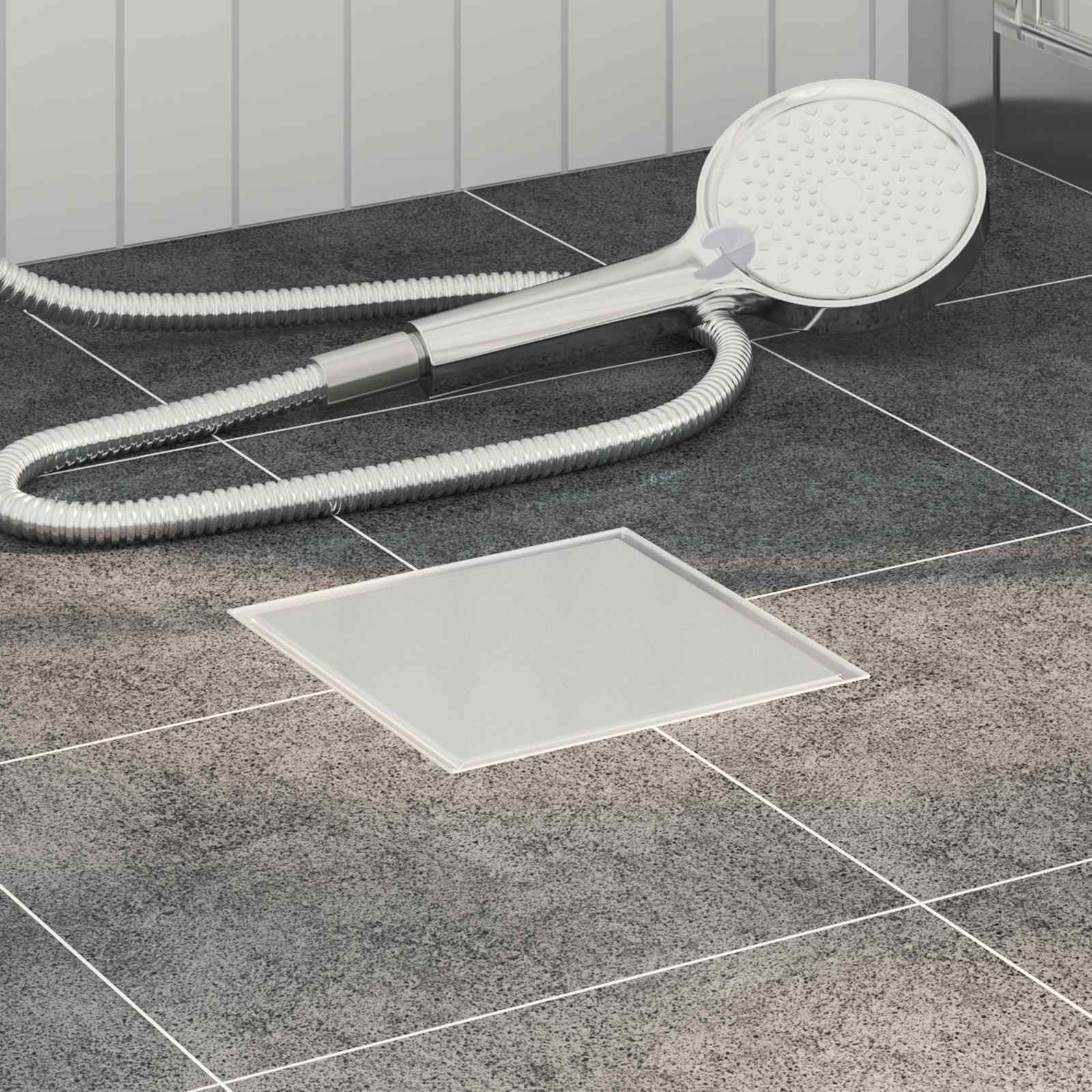 Scarico Doccia 2 In 1 Argento 15 X 15 Cm Acciaio Inox 304