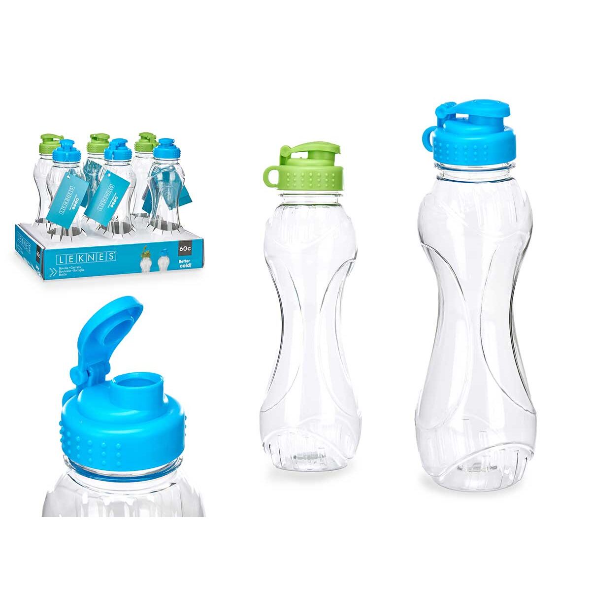 Borraccia Leknes Azzurro Verde Polipropilene Polietilentereftalato (pet) 600 Ml (6 Unità) - Image 3