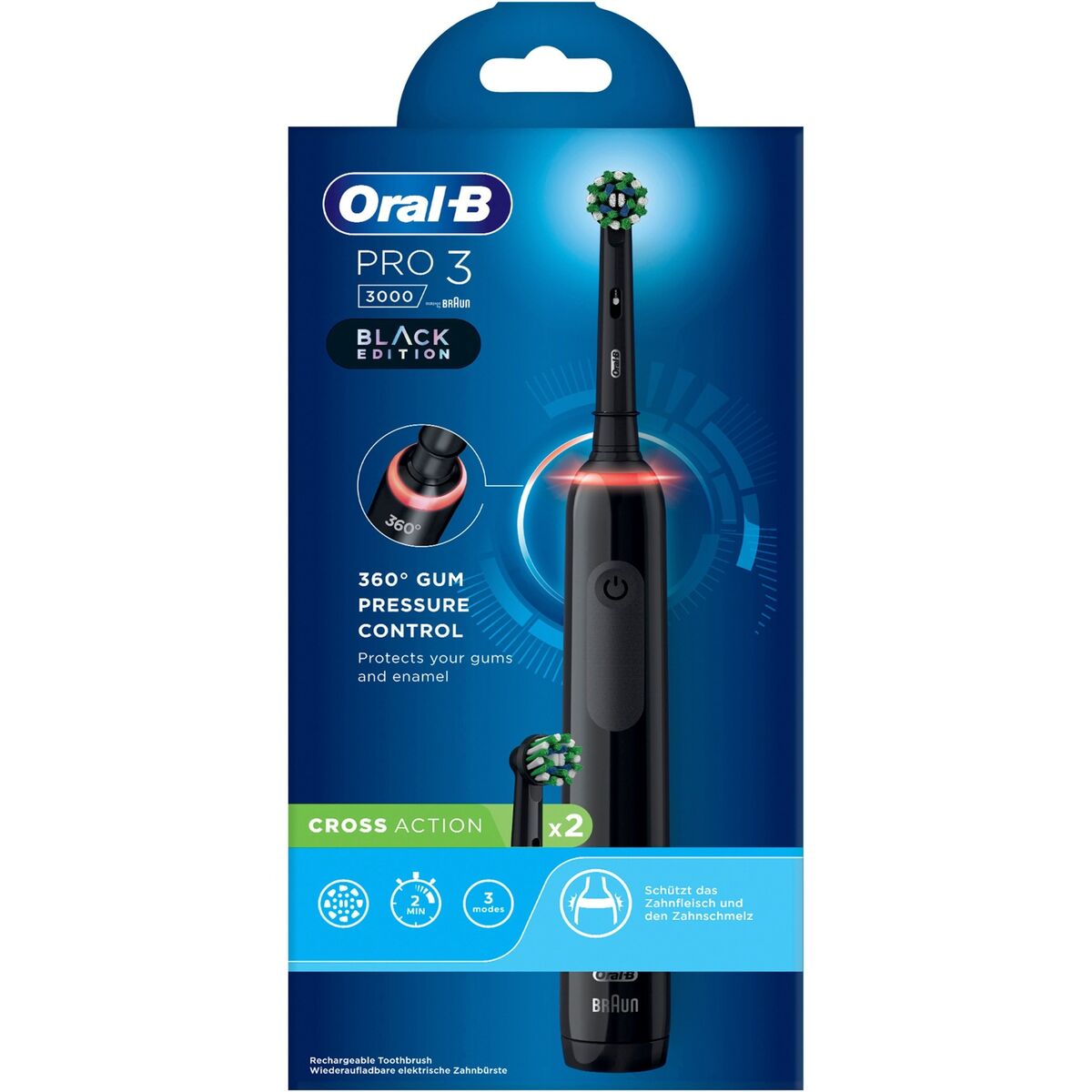 Spazzolino Da Denti Elettrico OraL-B Pro 3 3000 Nero - Image 3