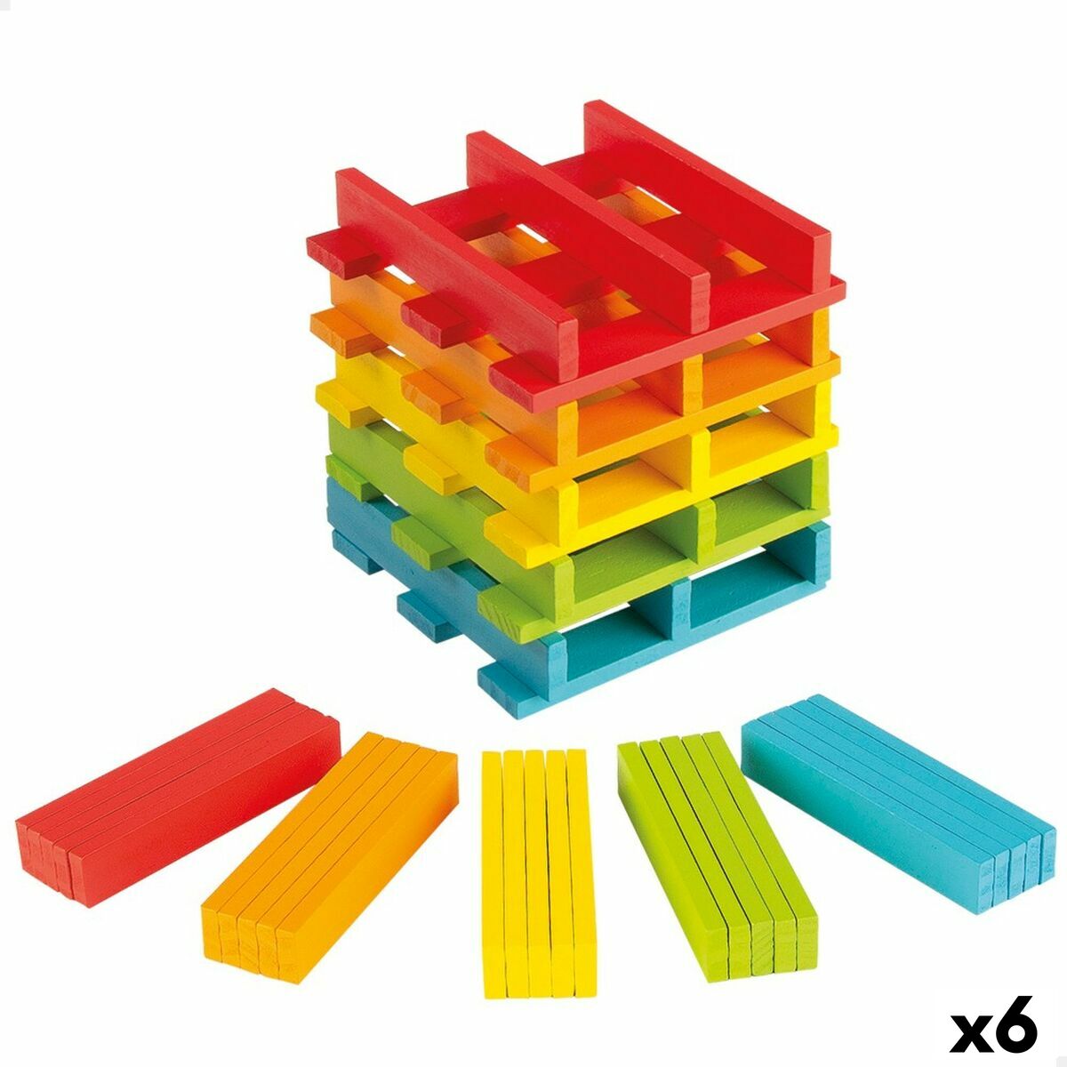 Set Di Costruzioni Woomax 100 Pezzi 10 X 0,5 X 1,8 Cm (6 Unità)
