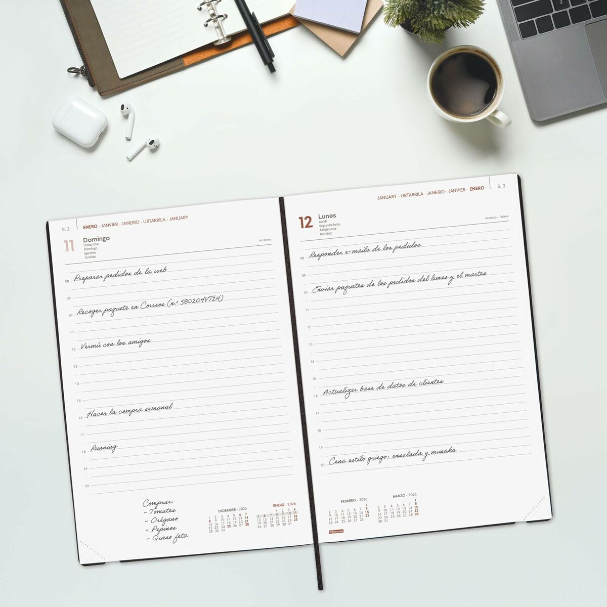 Agenda Finocam Nero 16,5 X 24 cm - Image 3