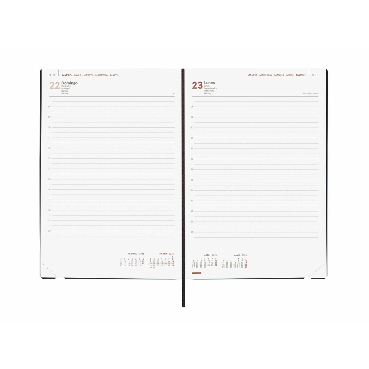 Agenda Finocam Nero 16,5 X 24 cm - Image 4