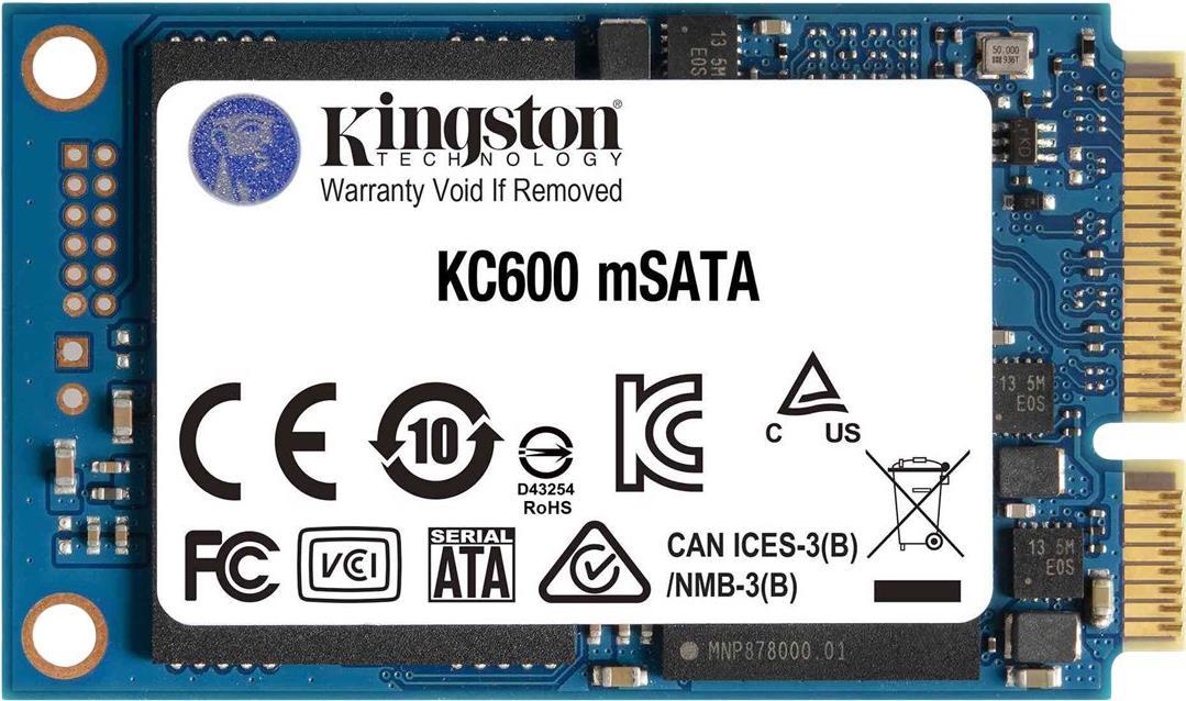 Kingston Kc600 - Ssd - Verschlüsselt - 1024gb - Intern - Msata - Sata 6gb/s - 256-BiT-Aes - SelF-Encrypting Drive (sed), Tcg Opal Encryption (skc600m