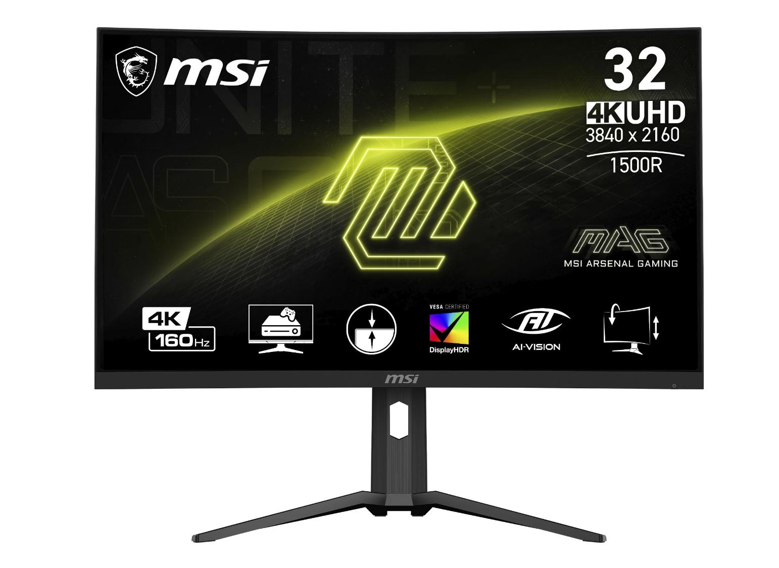 Msi Mag 321cupde, GaminG-Monitor - (80 Cm (31.5 Zoll), Schwarz, Ultrahd/4k, Va, Curved, AdaptivE-Sync, 160hz Panel, Outlet) [energieklasse G] (9s6-3d