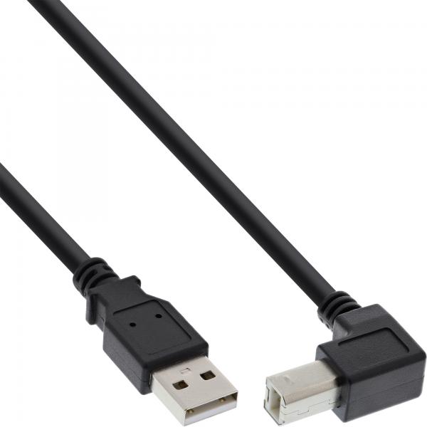Inline Usb 2.0 Kabel - A An B - Unten Abgewinkelt - Schwarz - 0,3m