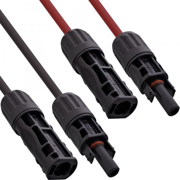 Inline Solarkabel VerlängerungS-Set Inkl. Solarstecker 4mm² Schwarz/rot 2m