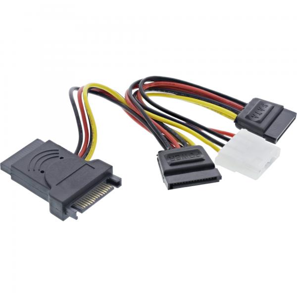 Cavo Adattatore Di Alimentazione Inline Sata - Sata St / Bu - A 2x Connettori Sata + Connettore 5,25
