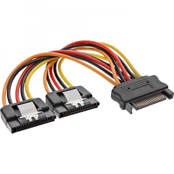 Cavo Di Alimentazione Sata Inline A Y - Presa Sata A 2x Sata St Con Linguetta - 0,15 M