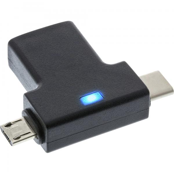 Inline Usb 3.1/2.0 T-Adapter - UsB-C Stecker Oder MicrO-Usb An A Buchse