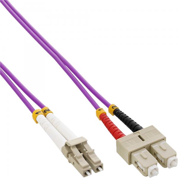 Cavo Duplex In Fibra Ottica Inline - Lc/sc - 50/125 µm - Om4 - 2 M