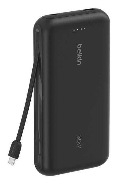 Belkin Boostcharge - Powerbank - Mit Integriertem Kabel - 20000 Mah - 30 Watt - Pd - 3 Ausgabeanschlussstellen (2 X UsB-C, Usb) - Image 3