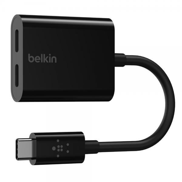 Belkin Connect Audio + Charge - UsB-C Zu UsB-C KopfhöreR-/ladeadapter - 24 Pin UsB-C Männlich Zu 24 Pin UsB-C Weiblich - 14 M - Schwarz - Usb Power D