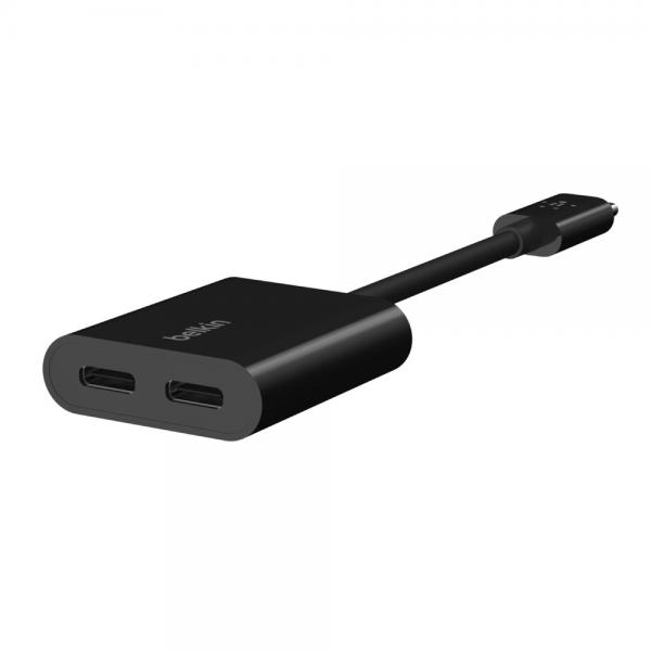 Belkin Connect Audio + Charge - UsB-C Zu UsB-C KopfhöreR-/ladeadapter - 24 Pin UsB-C Männlich Zu 24 Pin UsB-C Weiblich - 14 M - Schwarz - Usb Power D - Image 4