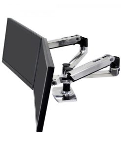 Braccio Doppio SidE-BY-Side Ergotron Lx - Kit Di Montaggio (supporto A Tensione Per Tavolo, Foro Sul Piano Del Tavolo, Asta, 2 Bracci Articolati, 2 S