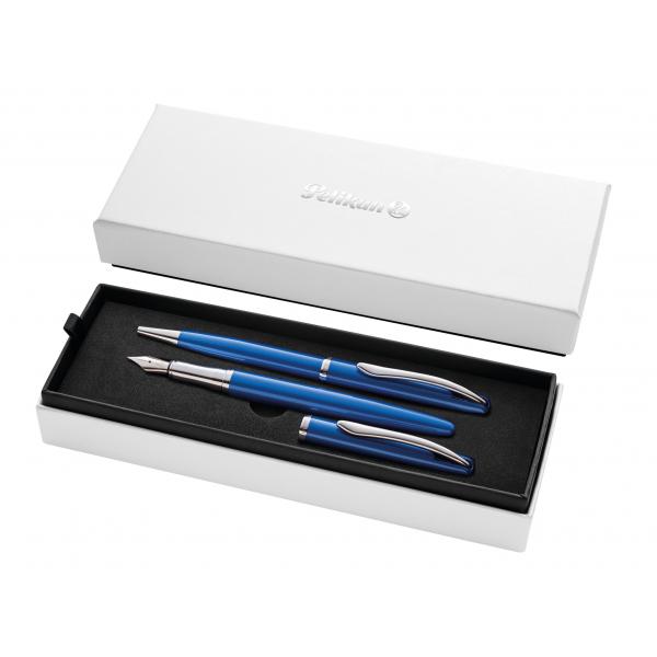 Pelikan Jazz Noble Elegance, Blu, Argento, 2 Pezzo(i), Penna A Sfera + Penna Stilografica
