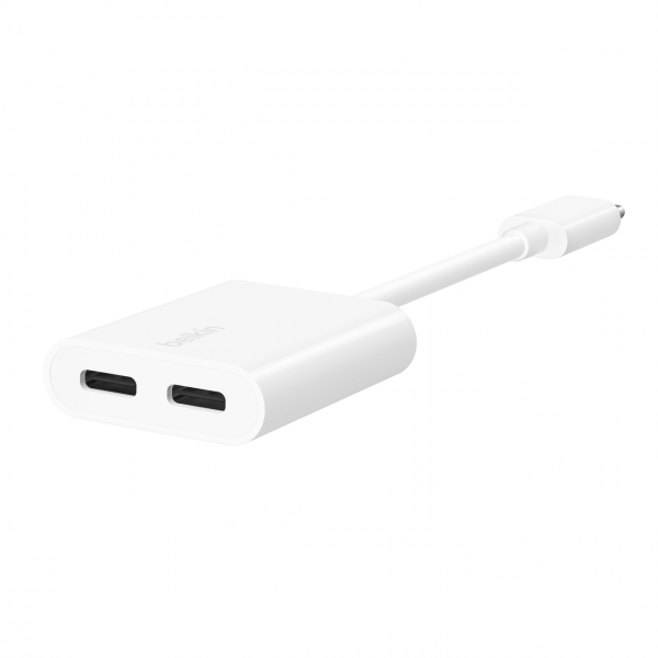 Belkin Connect Audio + Charge - Adattatore Per Cuffie/ricarica Da UsB-C A UsB-C - UsB-C Maschio A 24 Pin A UsB-C Femmina A 24 Pin - 14 M - Bianco - U - Image 3
