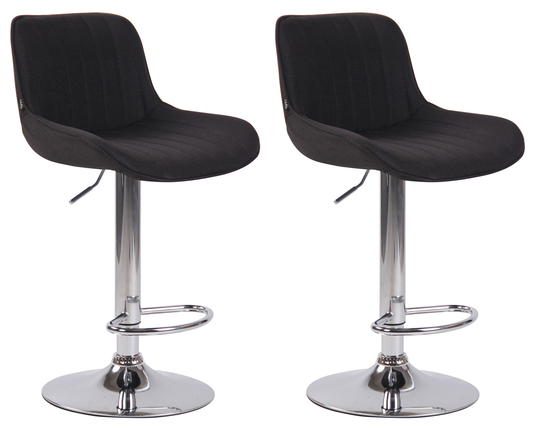 2er Set Barhocker Lentini Stoff Chrom