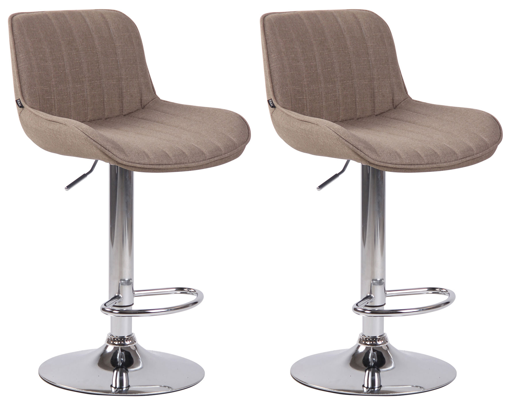 2er Set Barhocker Lentini Stoff Chrom