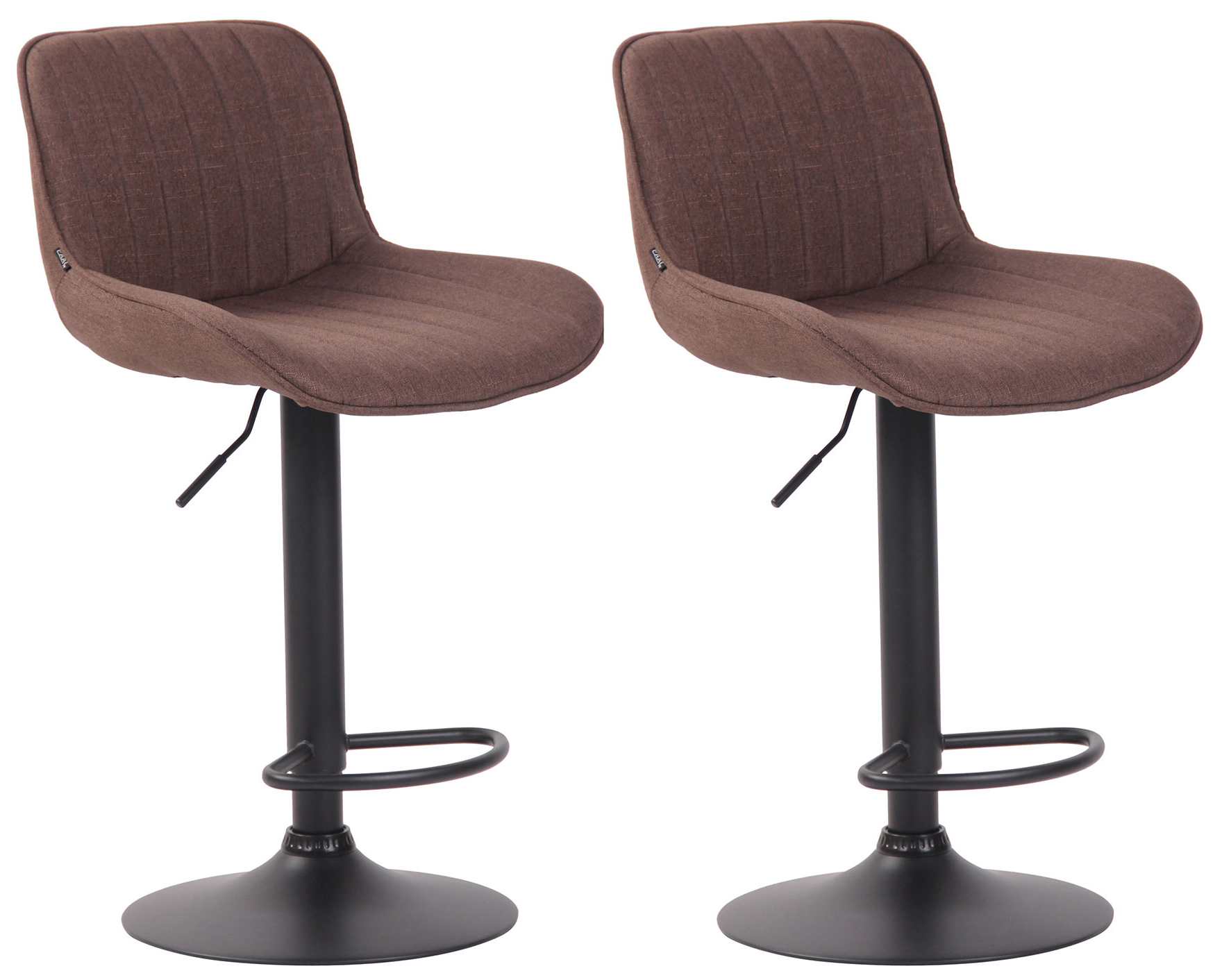 2er Set Barhocker Lentini Stoff Schwarz