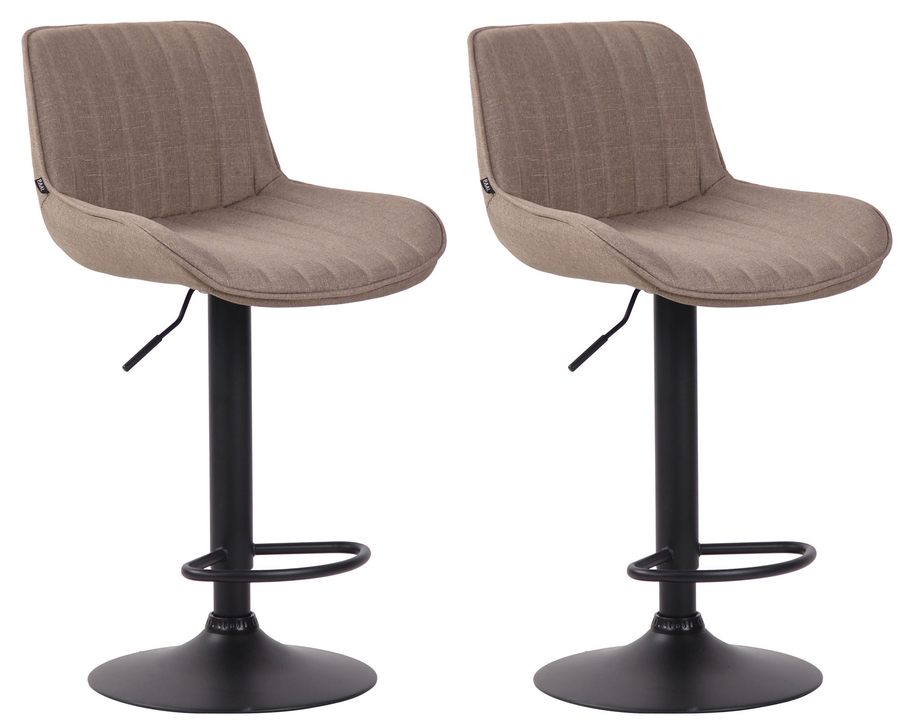 2er Set Barhocker Lentini Stoff Schwarz