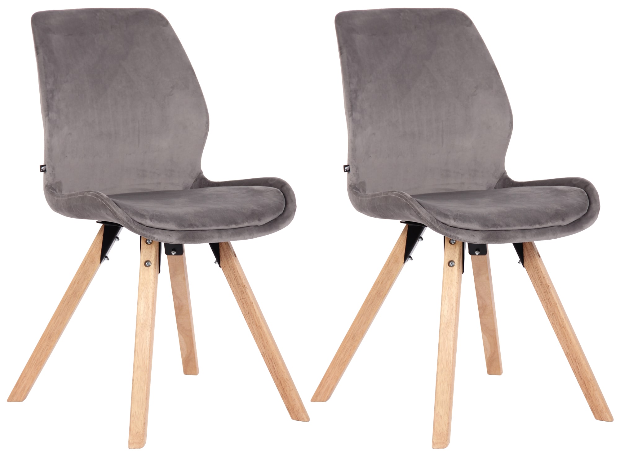2er Set Stuhl Luna Samt